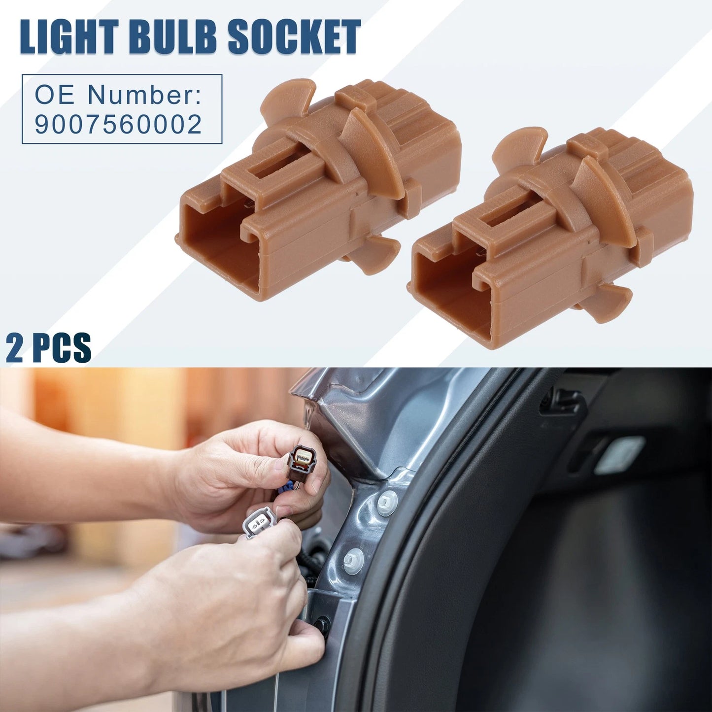 2X Light Bulb Socket No.9007560002 for Toyota Sequoia (2008–2021)