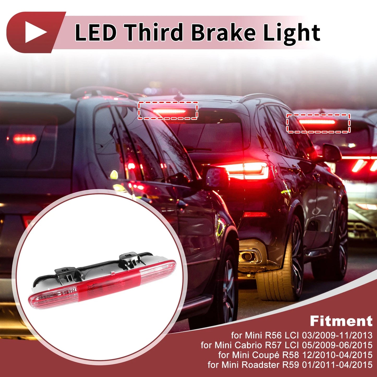 LED Third Brake Light for Mini Cooper R56 R57 R58 (2007–2015) 63247255925