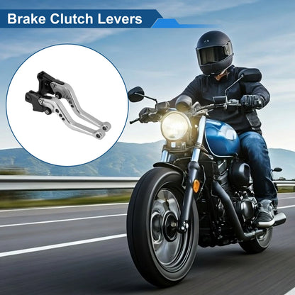 Adjustable Short Brake Clutch Lever Set for BMW F650GS (2008–2012) Silver Tone