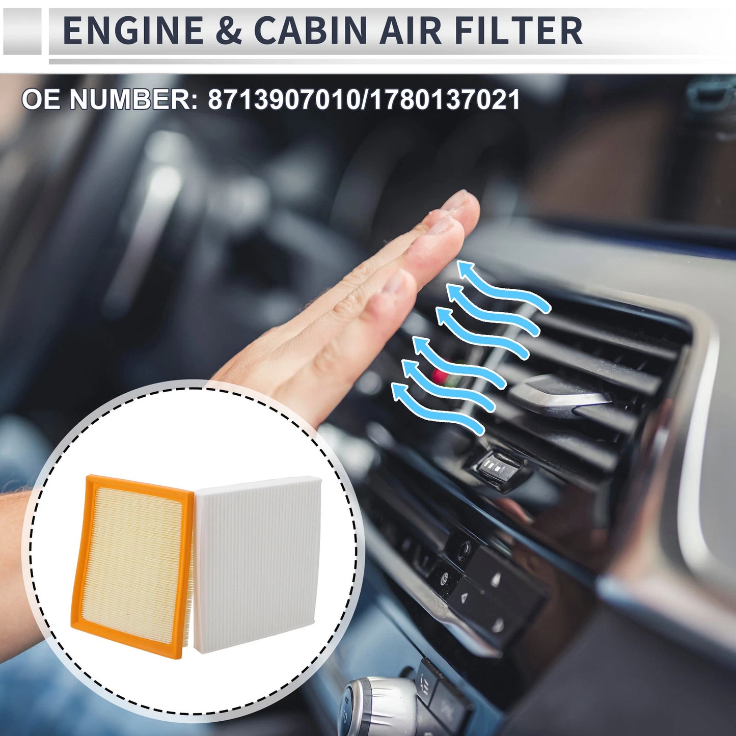 Engine Cabin Air Filter Combo No. 87139-07010 for Toyota Prius (2010–2015)