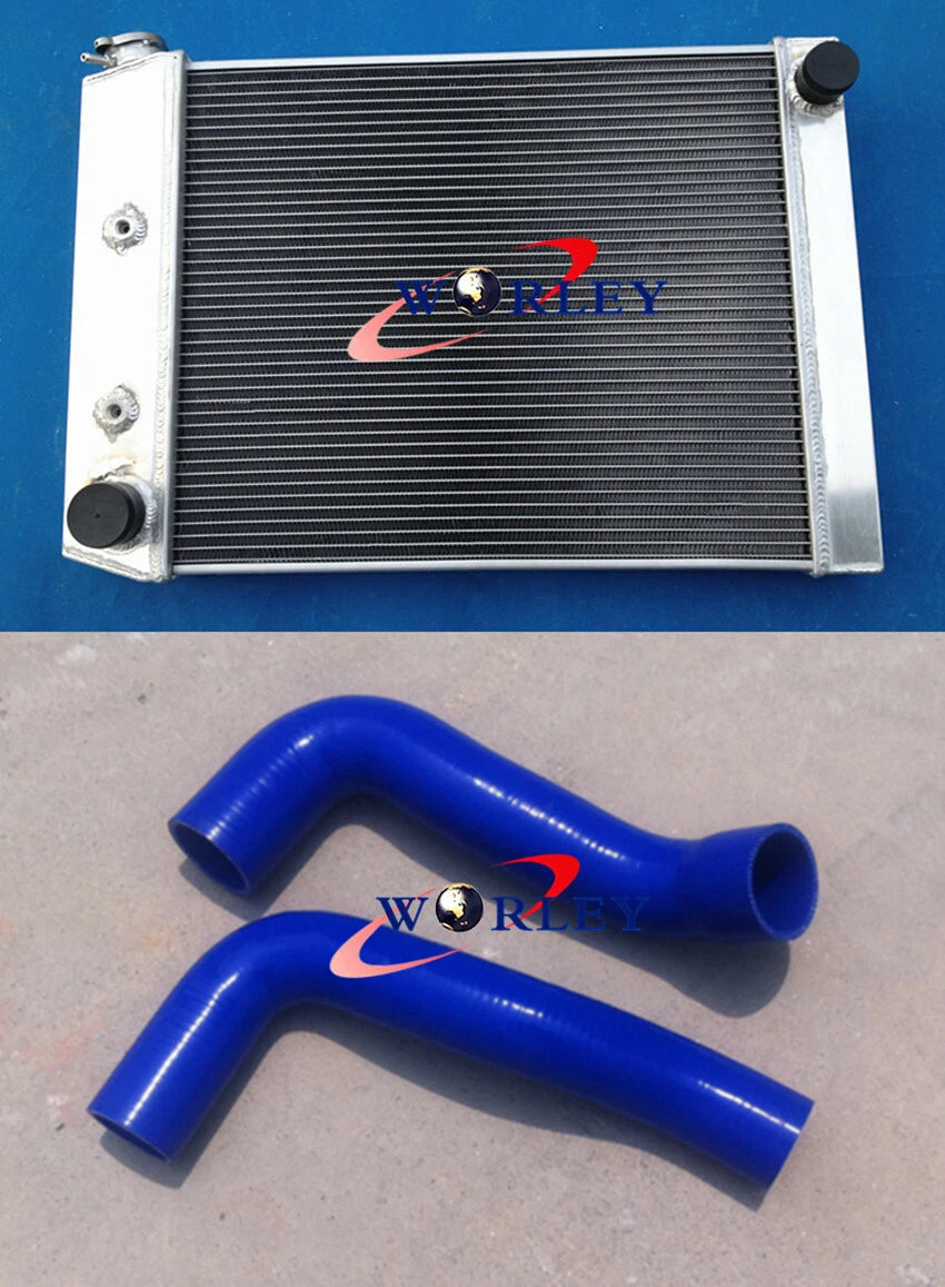 Aluminum Radiator & Blue Hose for Ford Cortina 6 Cylinder (1972–1982)
