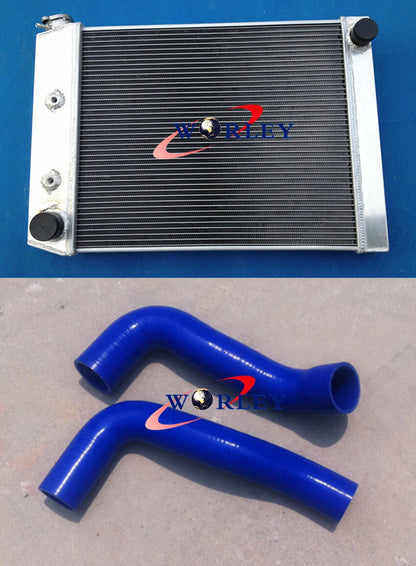 Aluminum Radiator & Blue Hose for Ford Cortina 6 Cylinder (1972–1982)