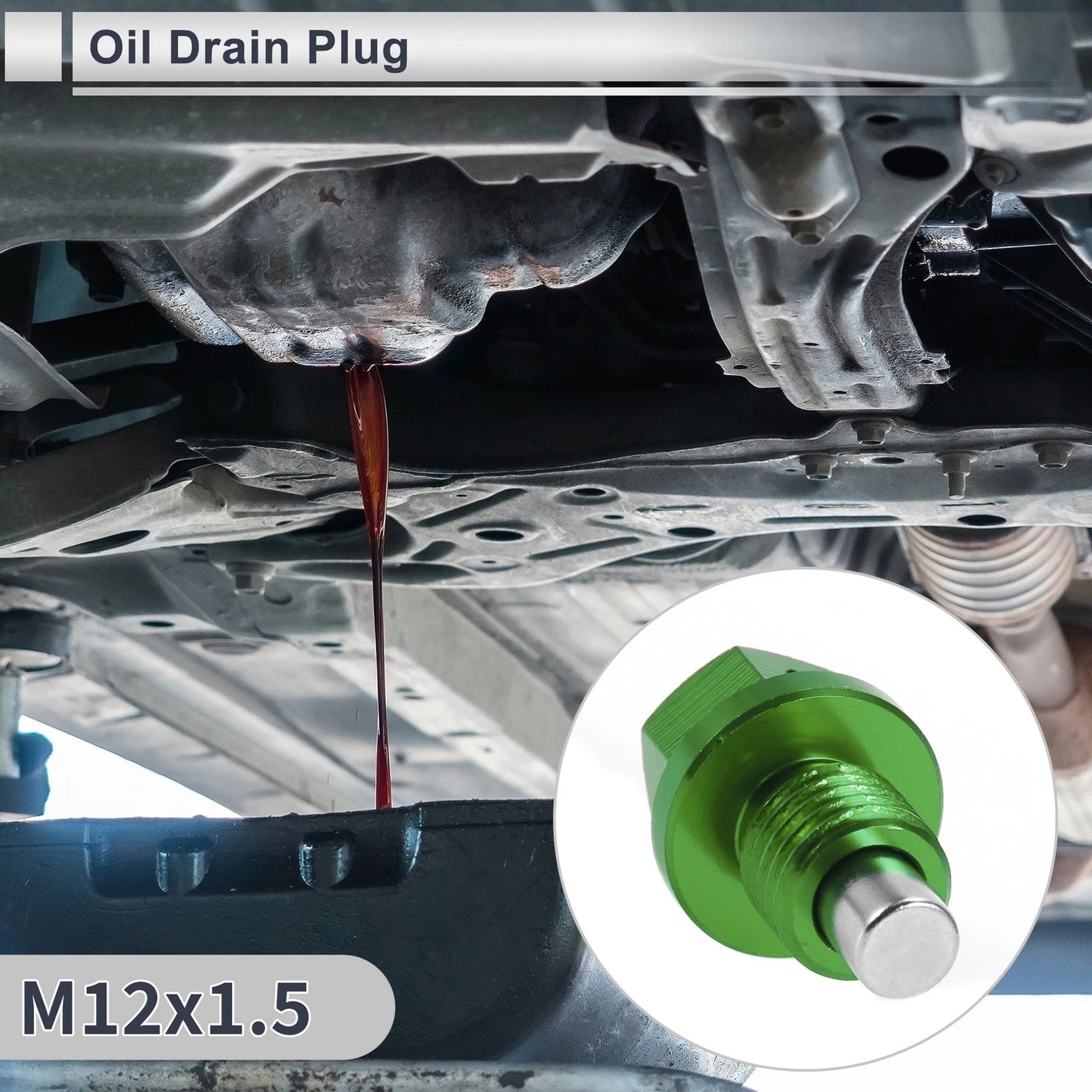 Set of 1 M12x1.5 Engine Oil Drain Plug with Gasket for Car Motorcycle Boat