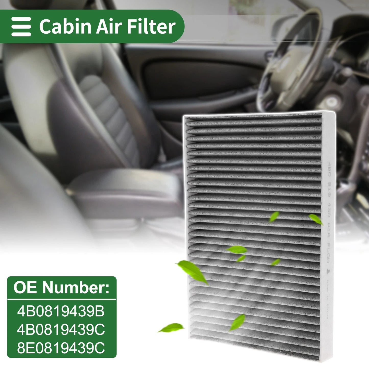 Cabin Air Filter No.4B0819439B for Audi A4 B6 (2000–2004) 1 Pc