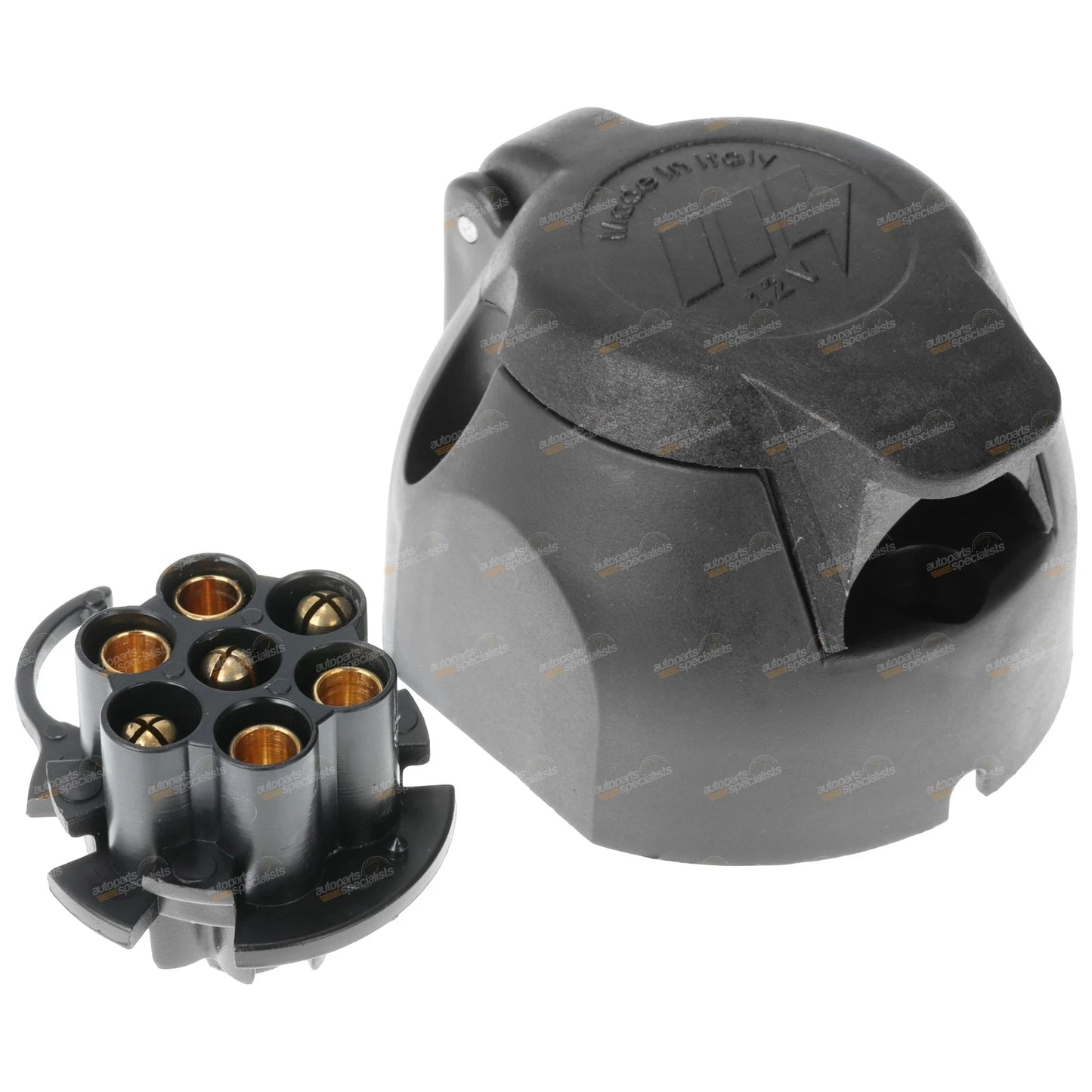 7 Pin Trailer Light Connector Socket for Large Round Trailers (12V)