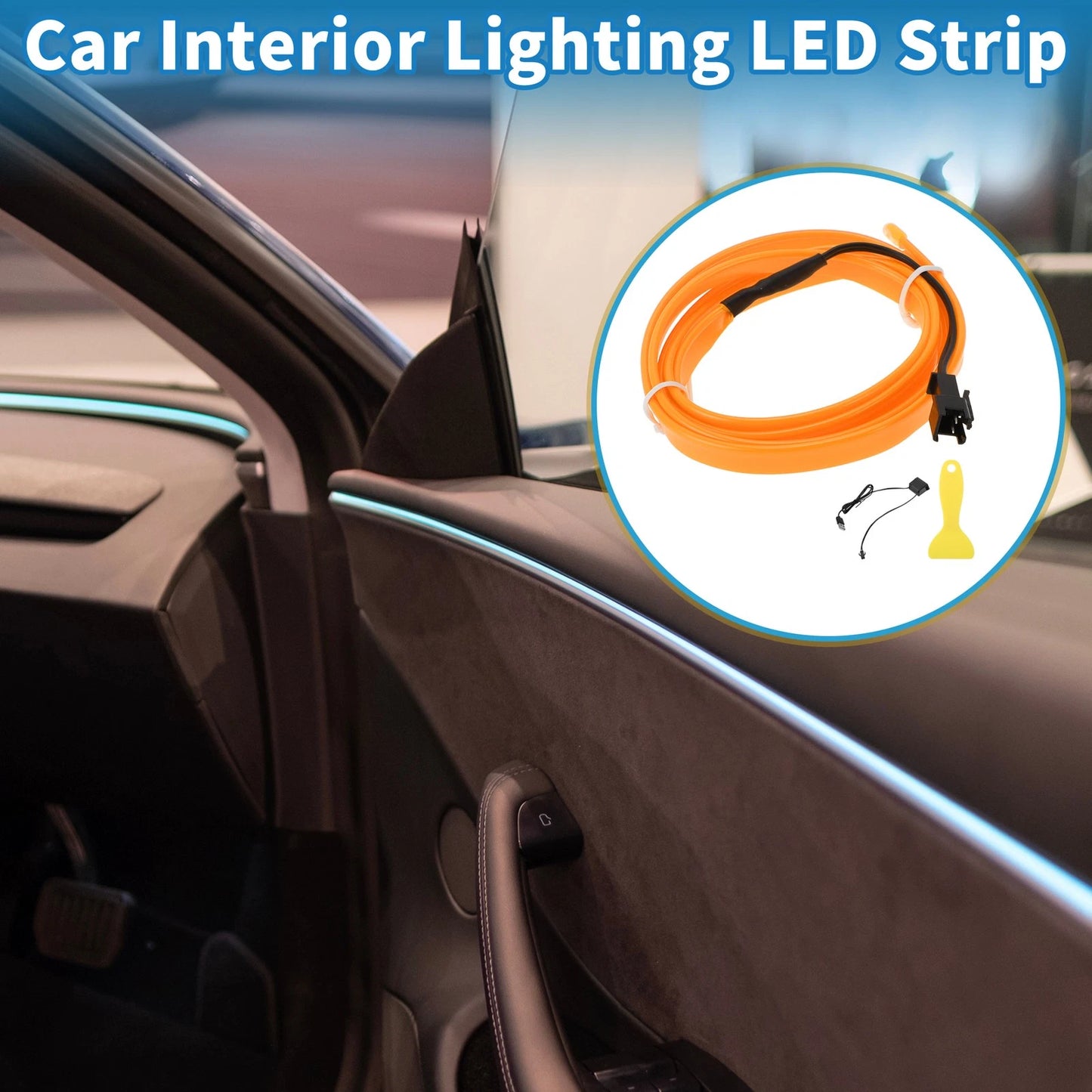LED Strip Interior Decoration Lighting for Universal Cars (USB 5V)