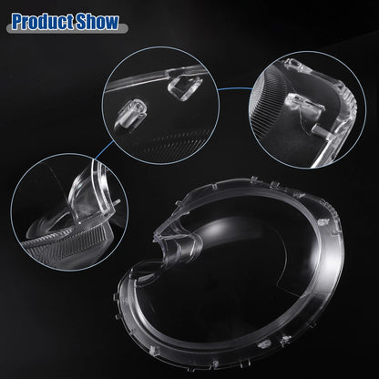 Pair Headlight Clear Lens Cover for Mini R56 Cooper Hatchback (2007–2013) No. 63127270023