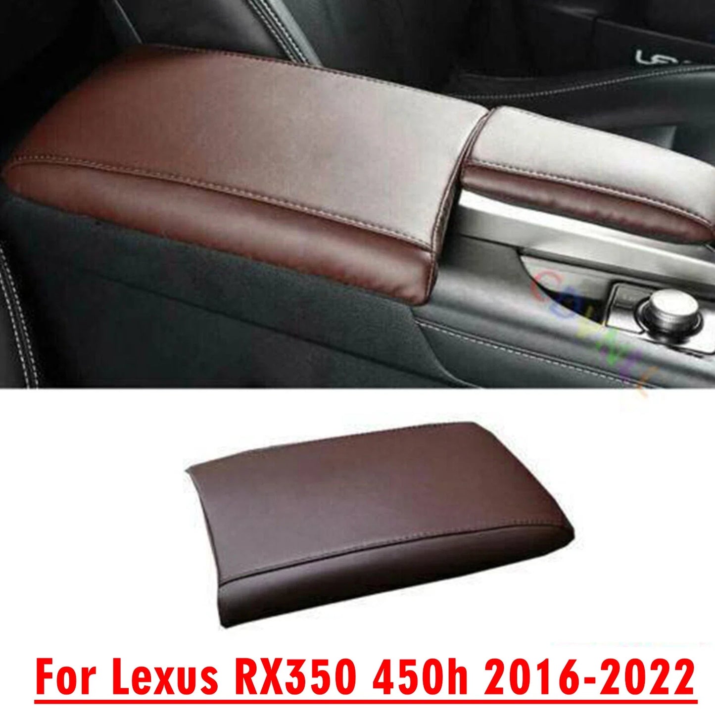 Armrest Box Cover Trim / Dark Brown Leather for Lexus RX350 450h (2016–2022)