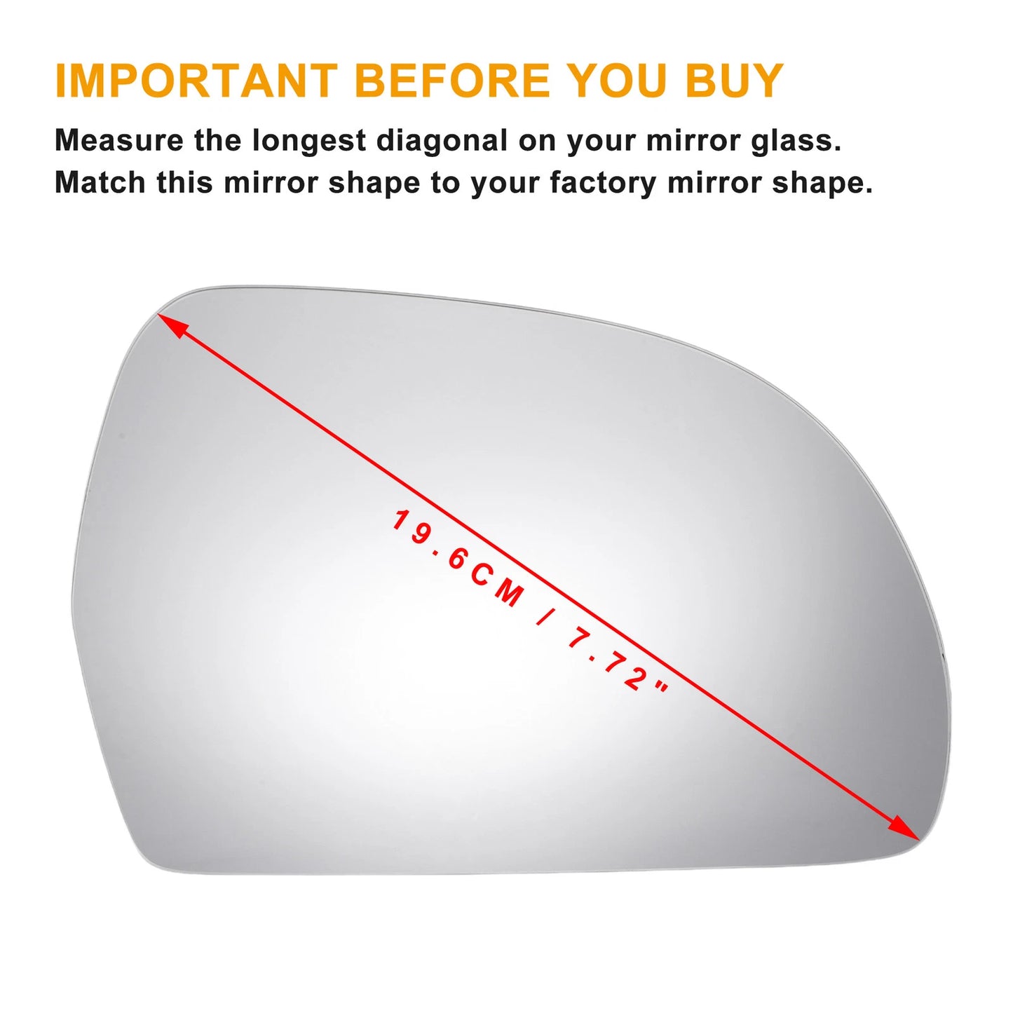 Right Side Heated White Mirror Glass for Skoda Octavia (2013–2020)