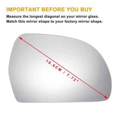 Right Side Heated White Mirror Glass for Skoda Octavia (2013–2020)