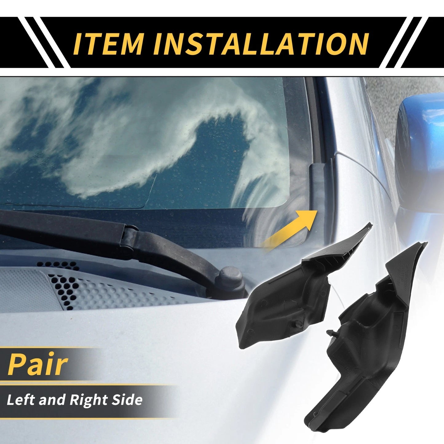Pair Front Windshield Wiper Cowl Cover for Toyota Tundra (2014–2021) No.538670C040