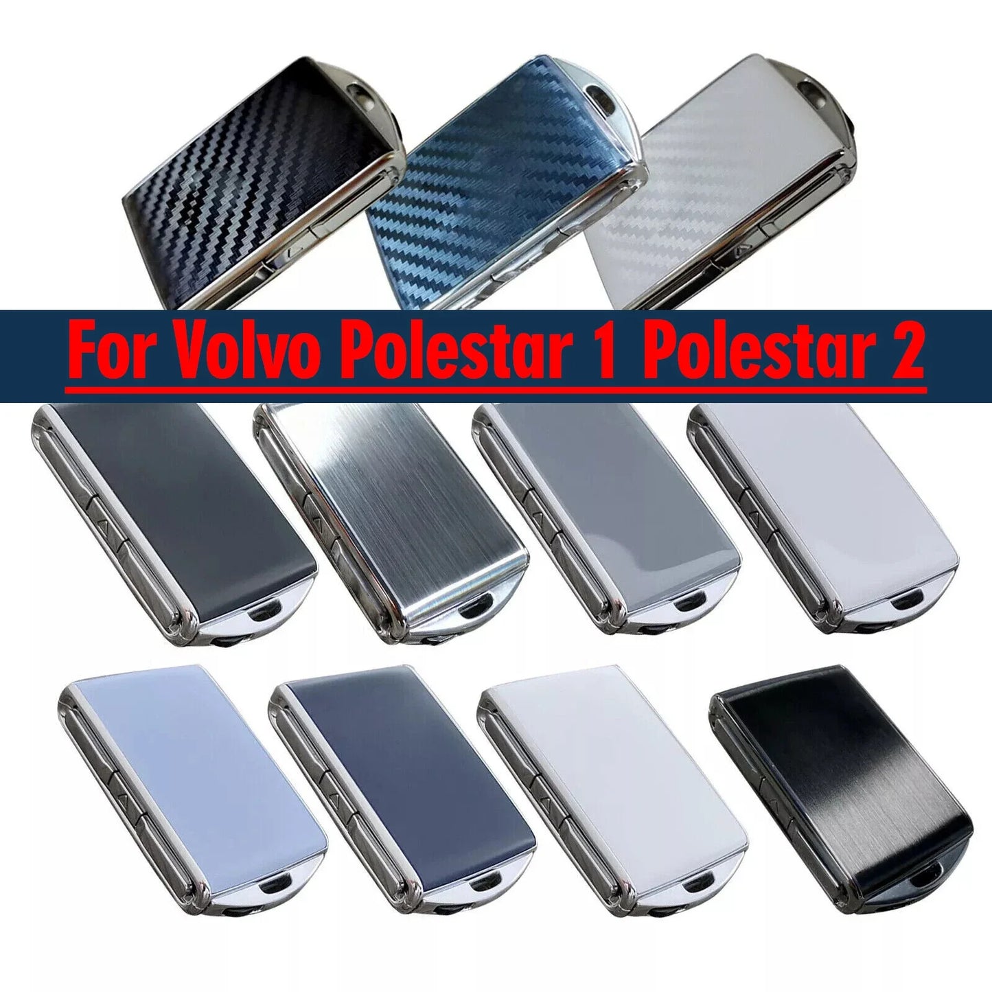 2 x Zinc Alloy Key Fob Cover Shell Case for Volvo Polestar 1 Polestar 2 (2019–2024)