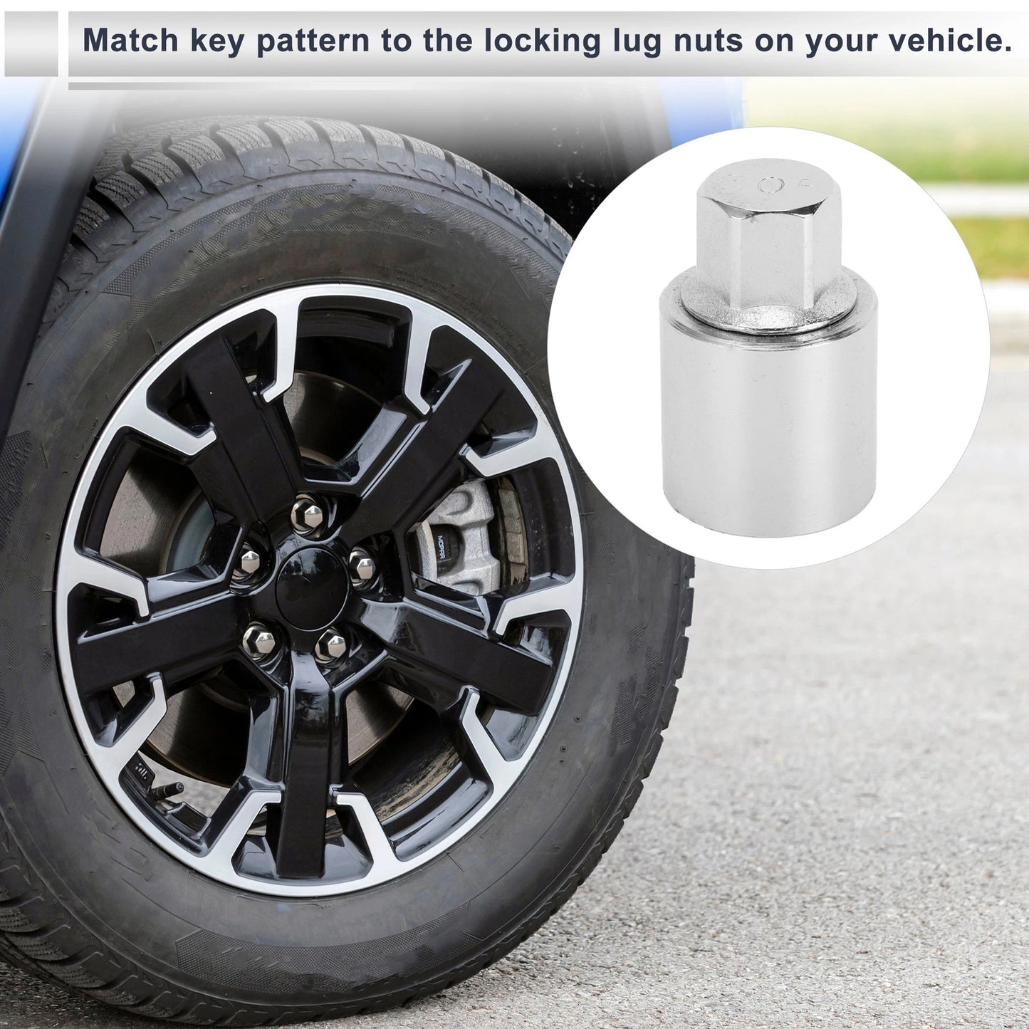 Wheel Lock Lugnut Antitheft Key Socket for Jeep Compass (2007–2023)