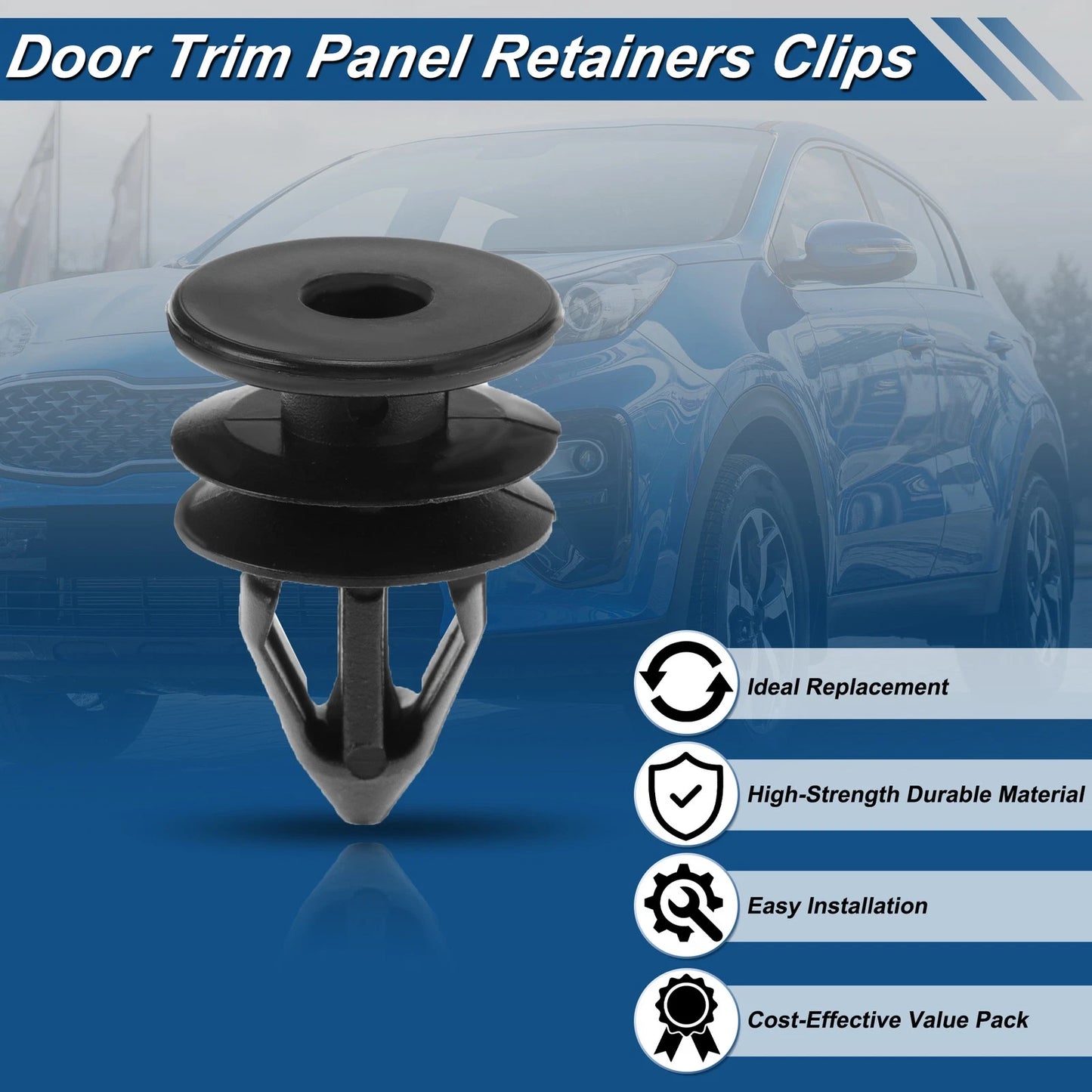 30pcs Door Trim Clips for Buick LaCrosse (2005–2009) No. 11519032 Plastic Black