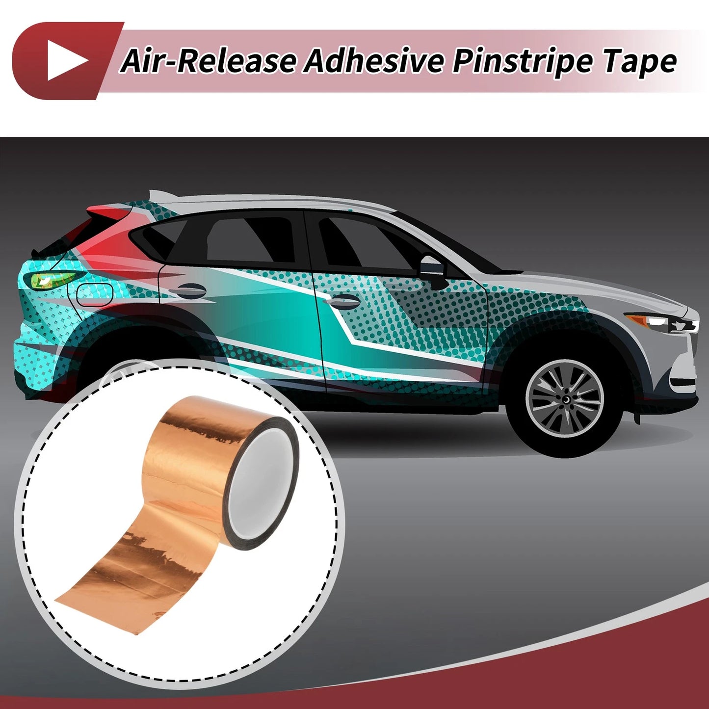Pinstripe Tape 70mmx50m for Car Motorcycle Boat Champagne Gold Tone (1 Pcs)