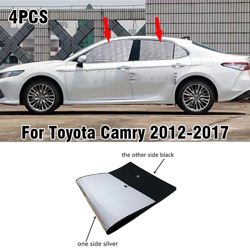 4 x Side Window Sunshades for Toyota Camry (2012–2017)