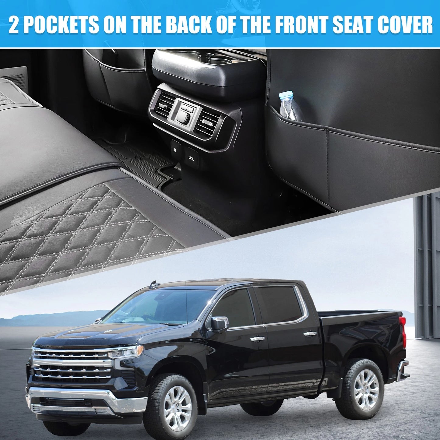 Set of 5 Black Seat Covers for GMC Sierra 1500
