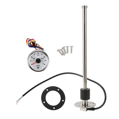 Fuel Sending Unit and Gauge Kit 0-190 Ohm for Boat Car Truck (0-190)