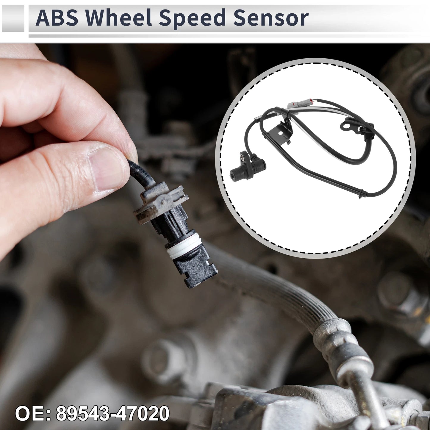 ABS Wheel Speed Sensor No. 89543-47020 for Toyota Prius (2004–2009) 1 Pc Front Left