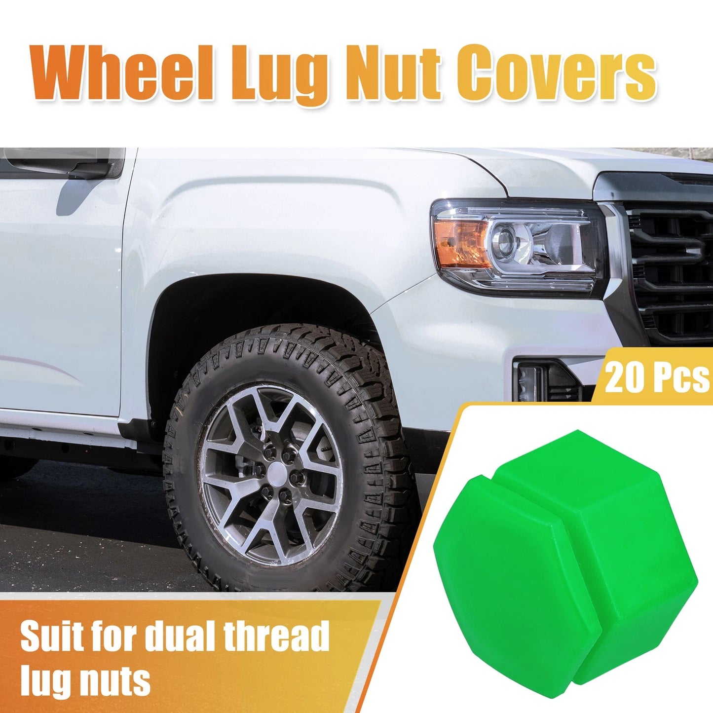 20 Pcs Wheel Lug Nut Cover for Land Rover Range Rover Sport (2006–2013) Green