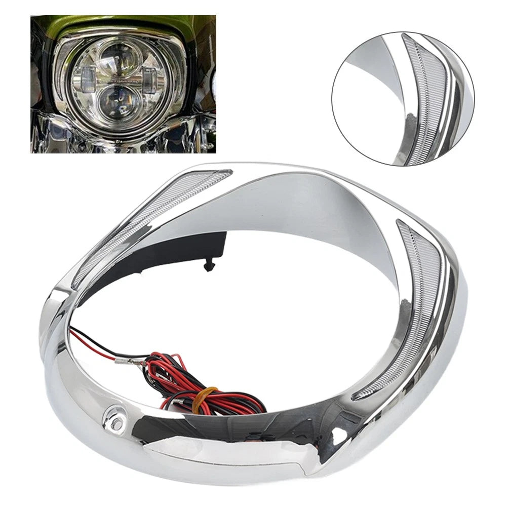 LED Headlight Bezel Trim Ring for Harley Touring Electra Glide CVO (2014–2023)