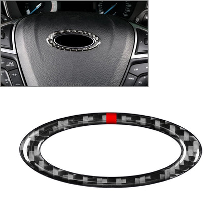 Steering Wheel Center Ring Cover Trim for Ford Mondeo (2013–2019) Black Red Line