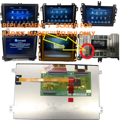 7" LCD Touch Screen Display for Delphi Uconnect Radio VP2 (2018-2022)