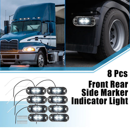 Set of 8 LED Front Rear Side Marker Lights for Truck Camper Lorry RV