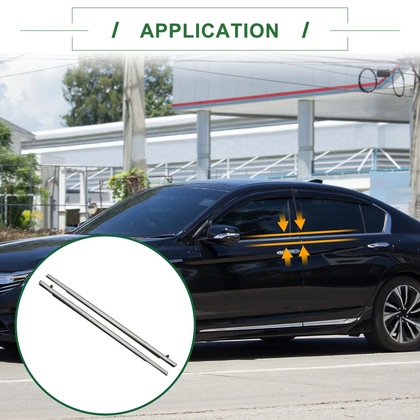 2 x Rear Weatherstrip Window Seal for Honda Accord (2018-2023)