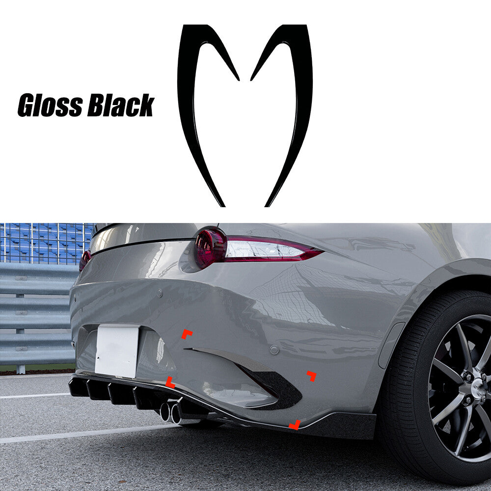 Tape-On Black Rear Bumper Side Air Vent Trim for Mazda MX-5 Miata (2016–2023)