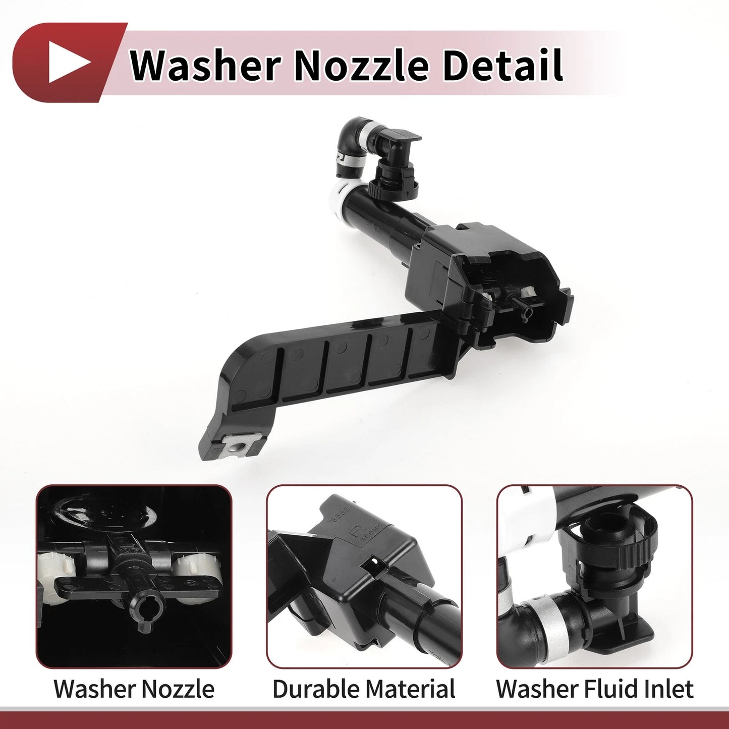 Front Passenger Side Headlight Washer Nozzle for Lexus IS250 (2006–2013) No. 8520753040 Black