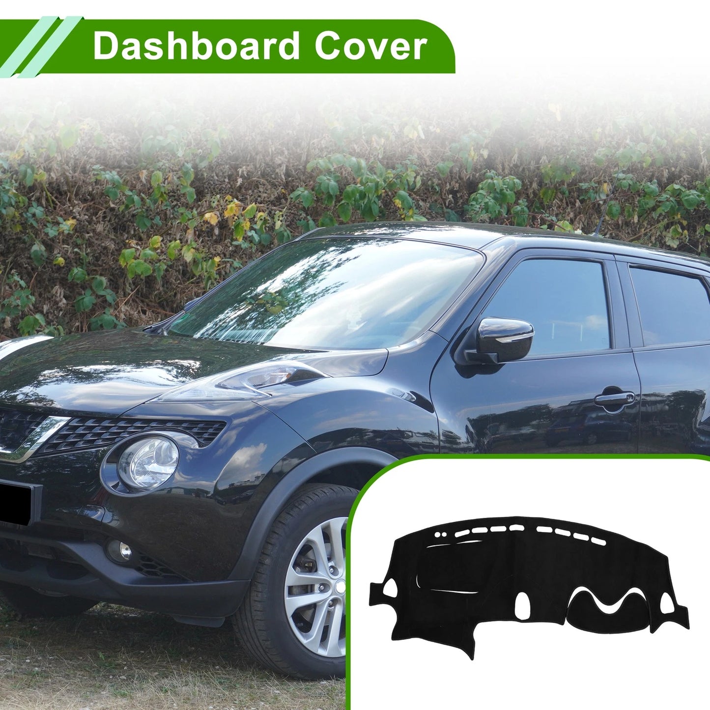 Dashboard Cover Mat for Nissan Juke F15 (2011–2019) Sun Protector Black