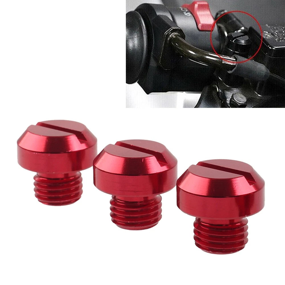 3X M10x1.25 Motorcycle Mirror Hole Blanking Plugs for Universal Fit (Gold)