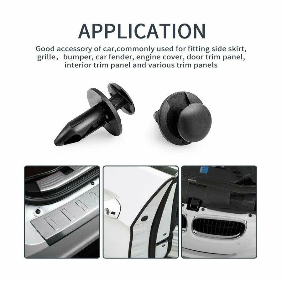 100 Pcs Plastic Mixed Size Fastener Clips for Car ATV UTV Body Trim