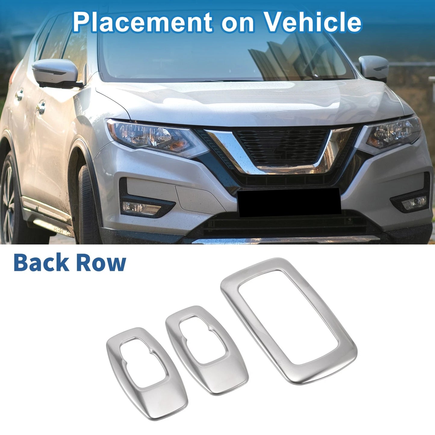 Set of 2 Headlight Trim Bezels for Nissan Rogue (2021–2024) ABS