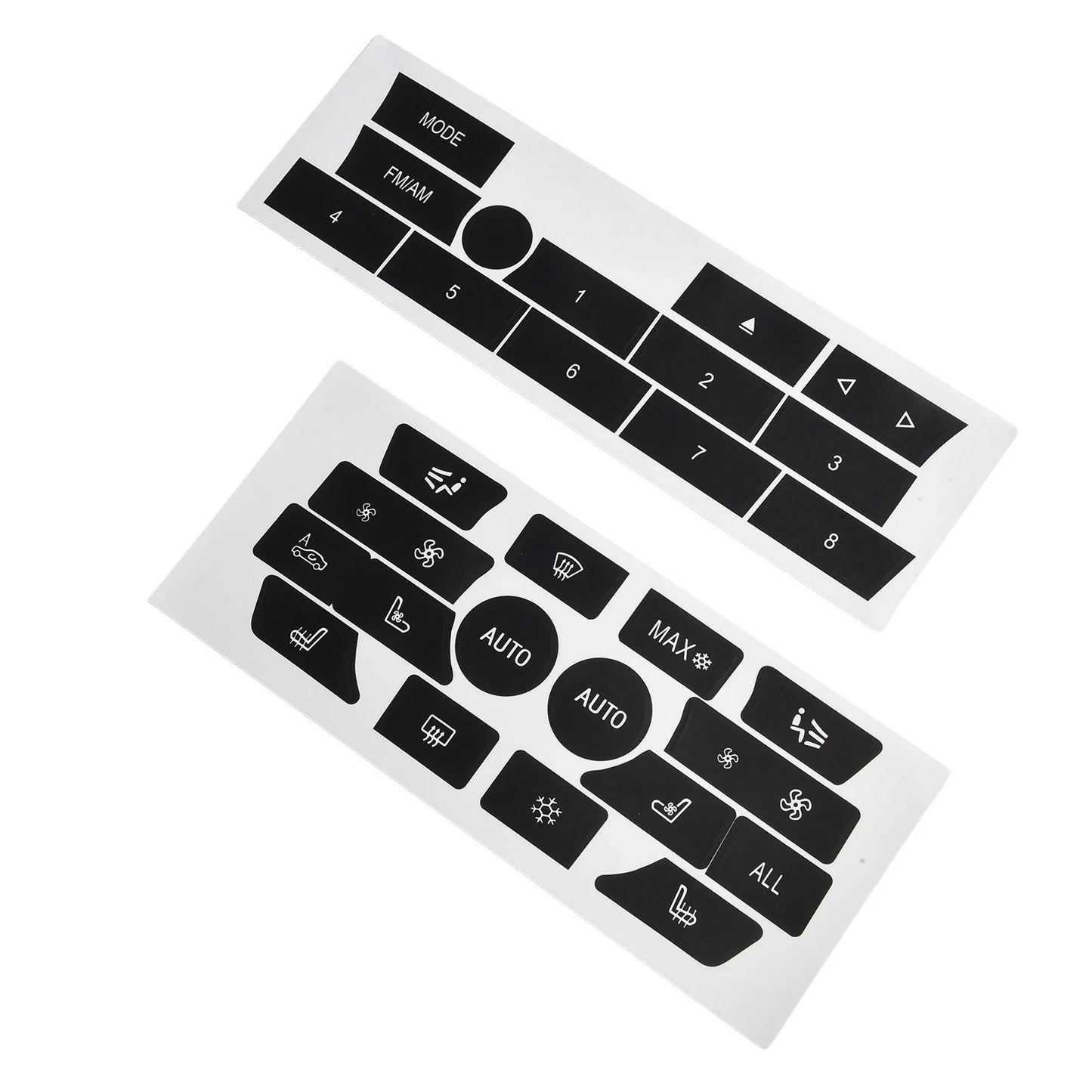 2 x Button Repair Stickers for BMW 7 Series F02 AC/Radio Controls (2009–2012)