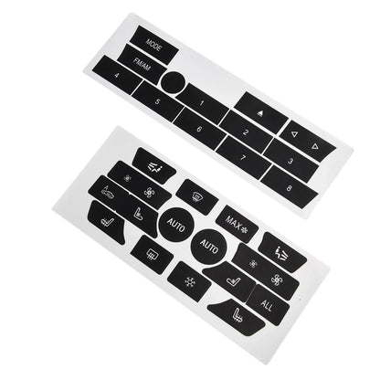 2 x Button Repair Stickers for BMW 7 Series F02 AC/Radio Controls (2009–2012)