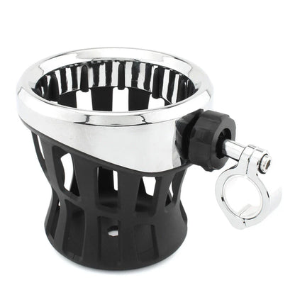 Chrome Motorcycle Drink Cup Holder for 7/8"-1" Bars (22mm-25mm)