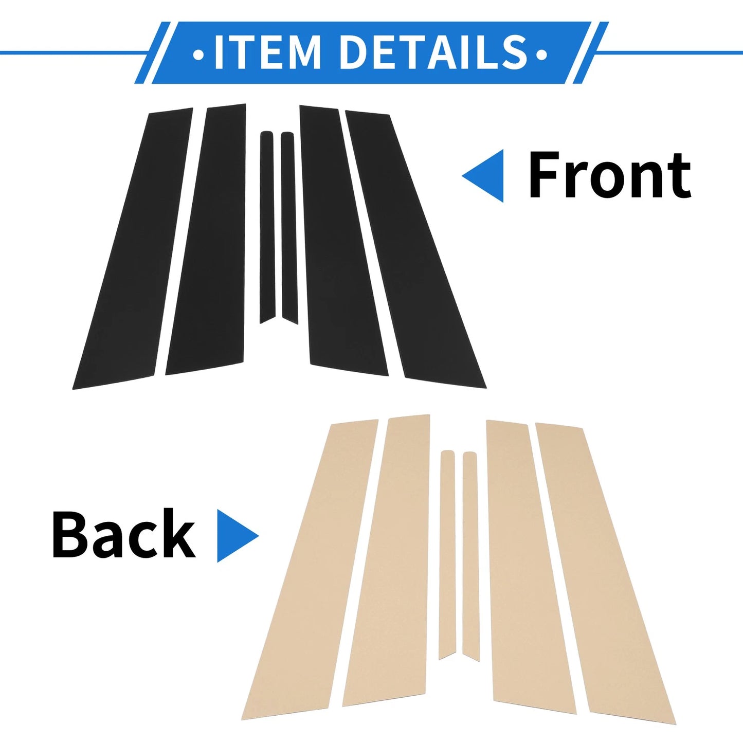 6 Pcs Door Pillar Window Trim for Kia Optima (2011–2015) Black