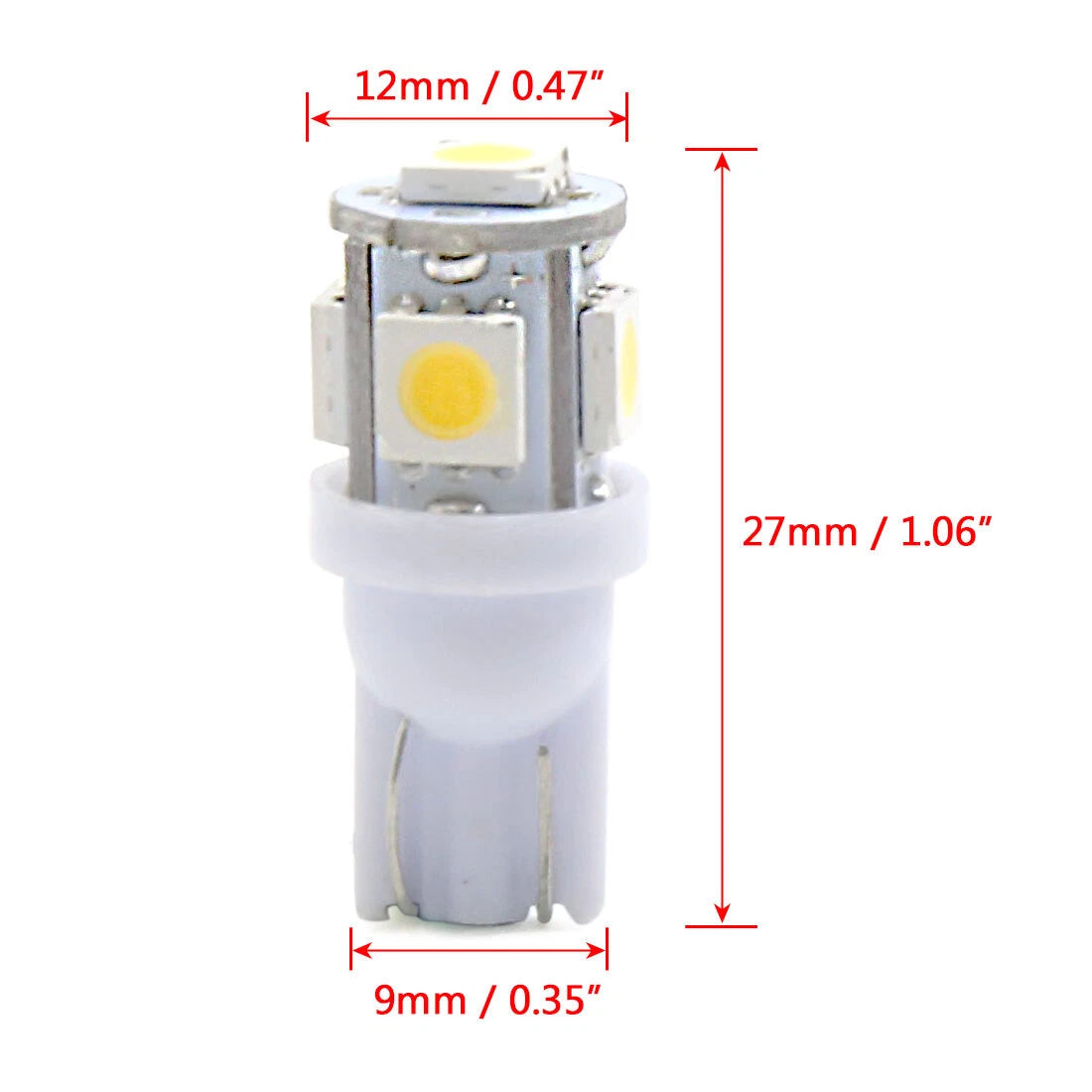 8Pcs T10 Warm White 5050 LED Bulbs for Car Interior (W5W 168 194)