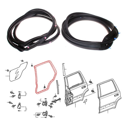 Set of 2 Rear Door Weatherstrip Seals for Honda CR-V (1997–2000)