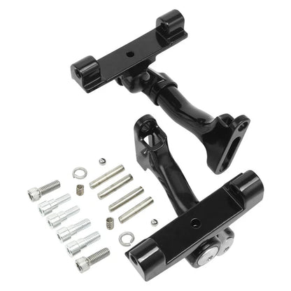 Chrome/Blk Passenger Adjustable Footboard Mount for Harley Touring (1993-2025)