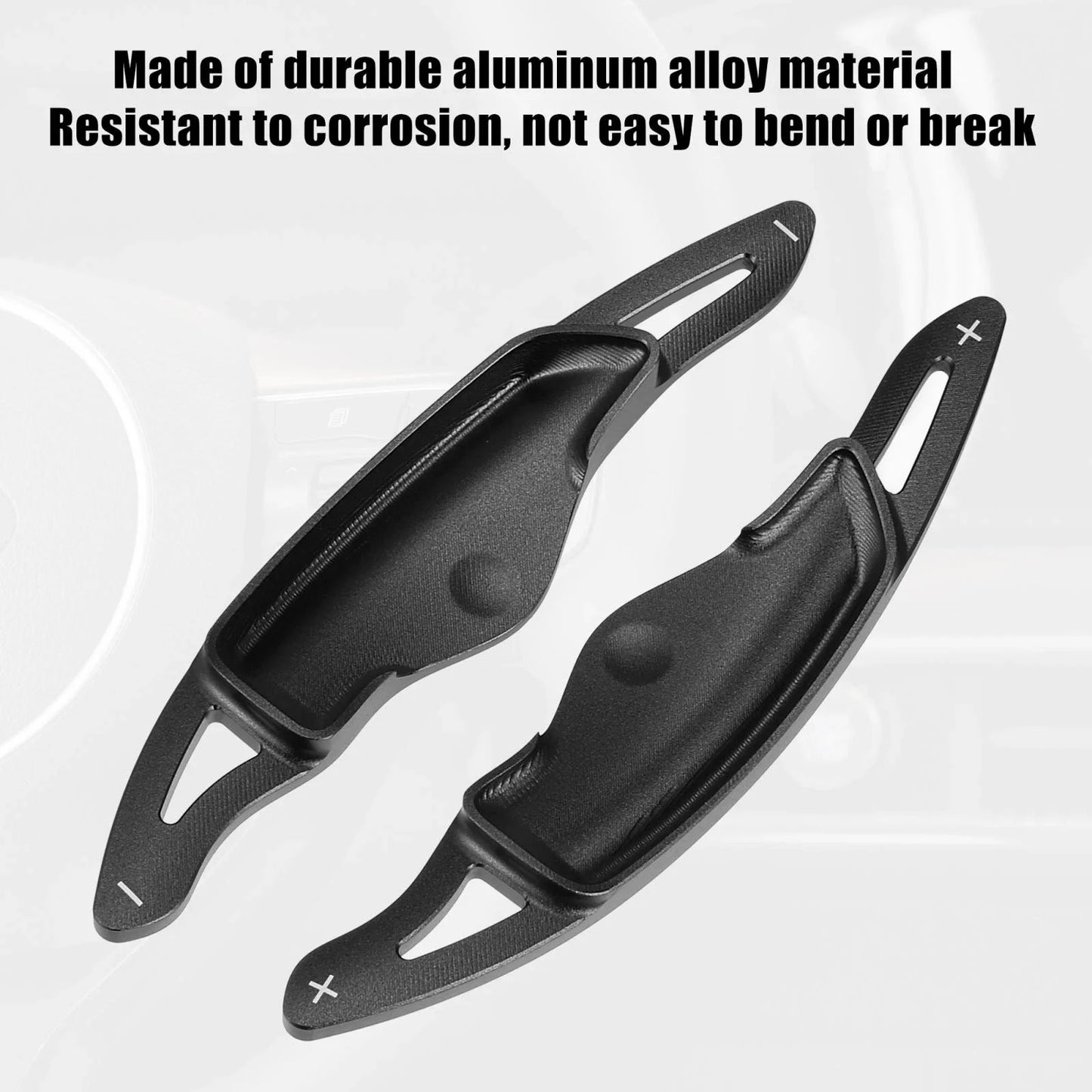 Steering Wheel Paddle Shifter Extensions for Hyundai 2018-2021 Aluminum Black