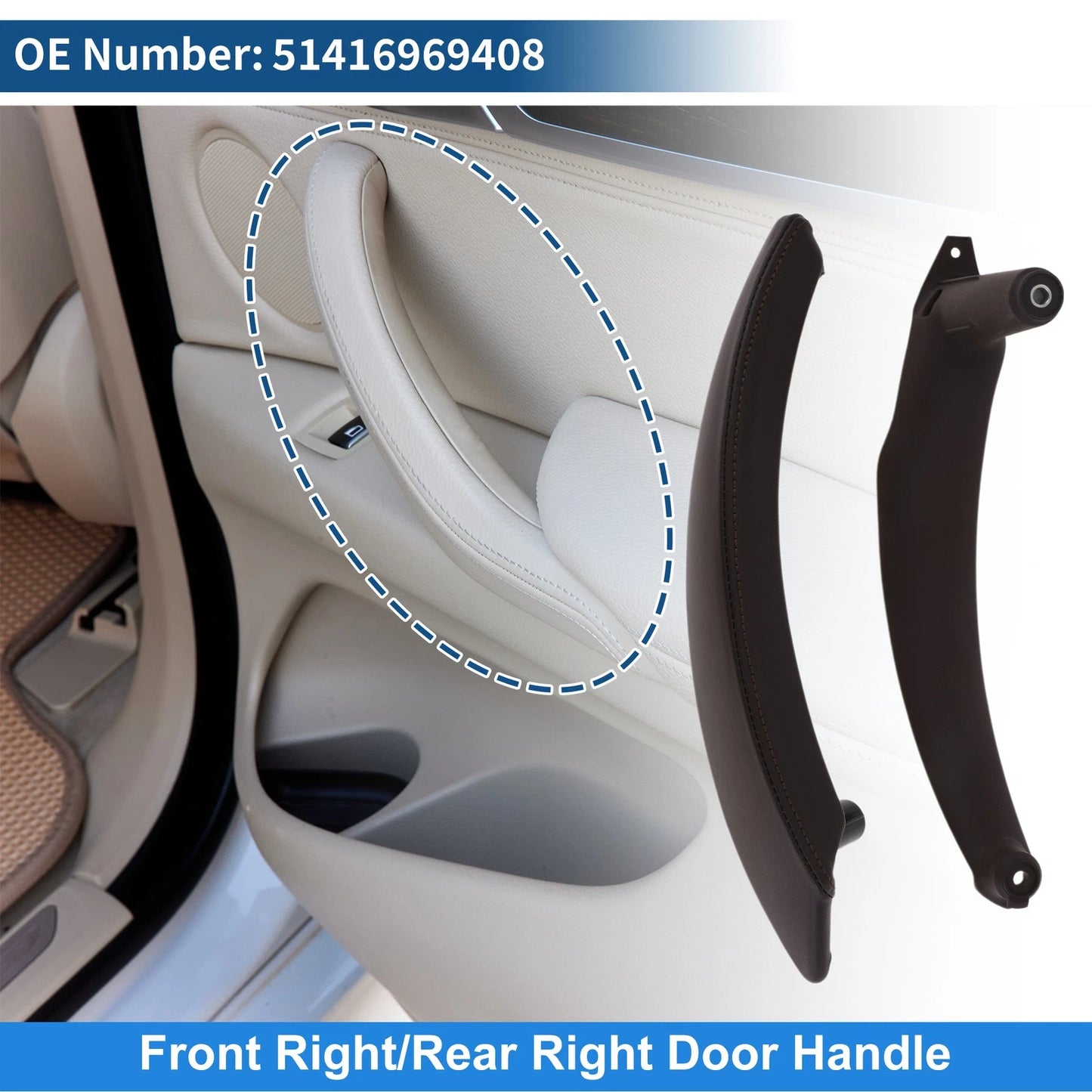 Inner Door Panel Handle for BMW X5 X6 E70 E71 E72 (2007–2013) No. 51416969408