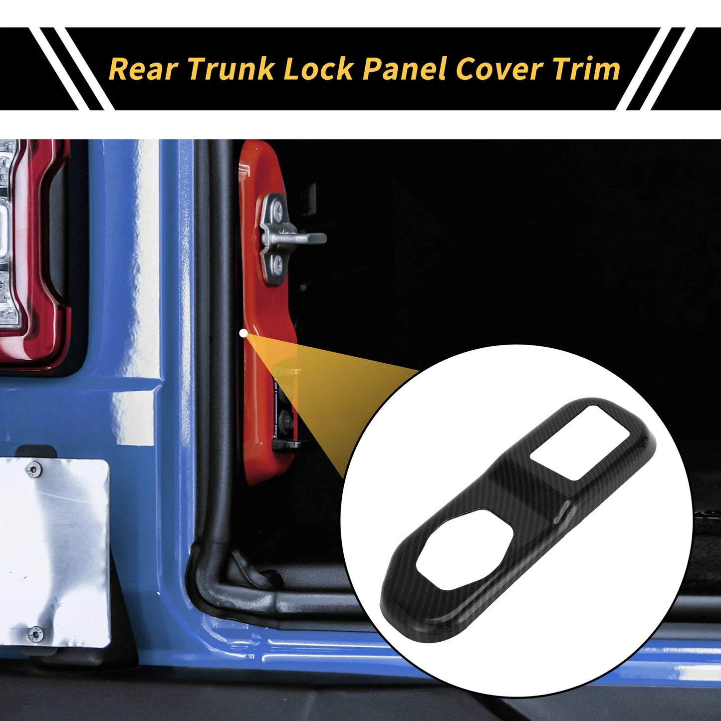 Rear Trunk Lock Panel Cover for Jeep Wrangler JL JLU (2018–2024) Carbon Fiber Black