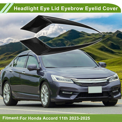 Headlight Eyebrow Eyelid Cover for Honda Accord (2023–2023) Black Carbon Fiber