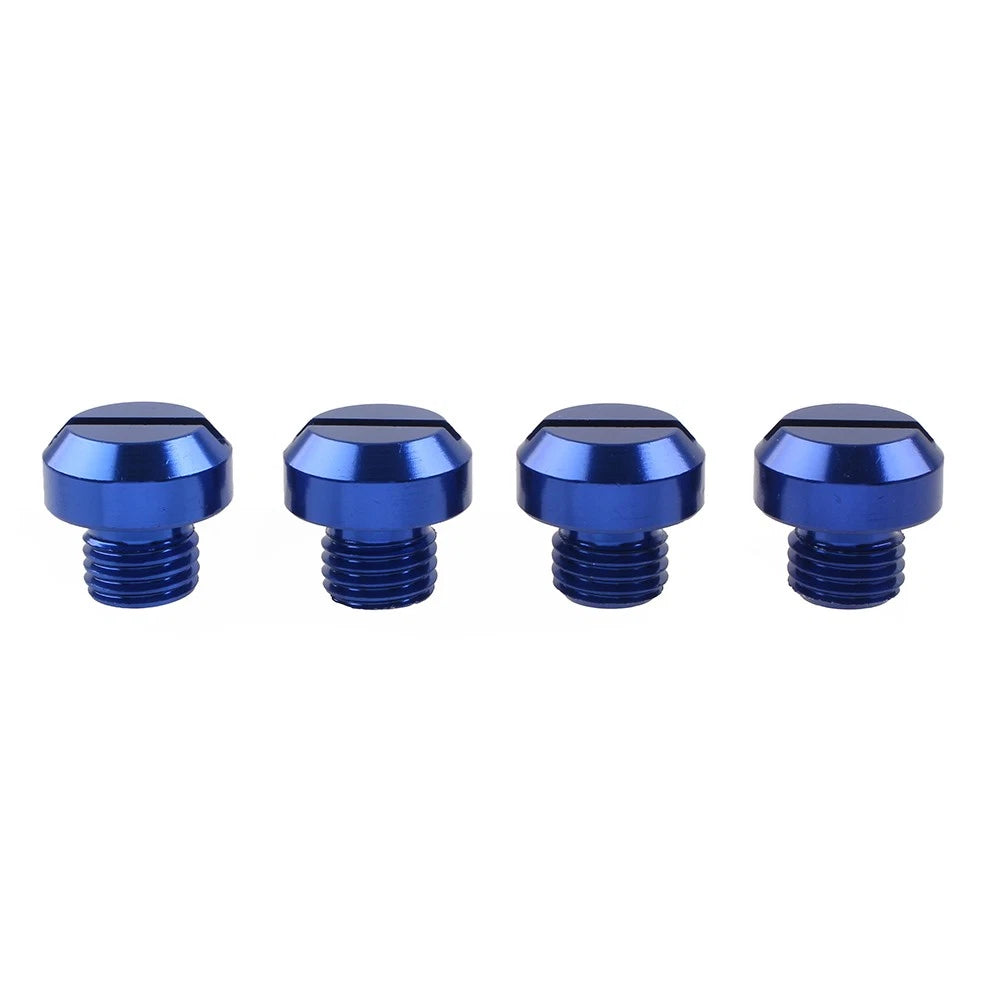 Set of 4 M10 Motorcycle Mirror Hole Blanking Plugs Screws Caps - Blue