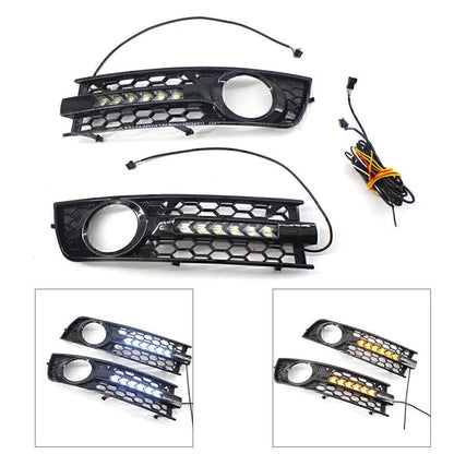 DRL Turn Signal Fog Light Covers for Audi A4 B6 Sedan (2001-2005)