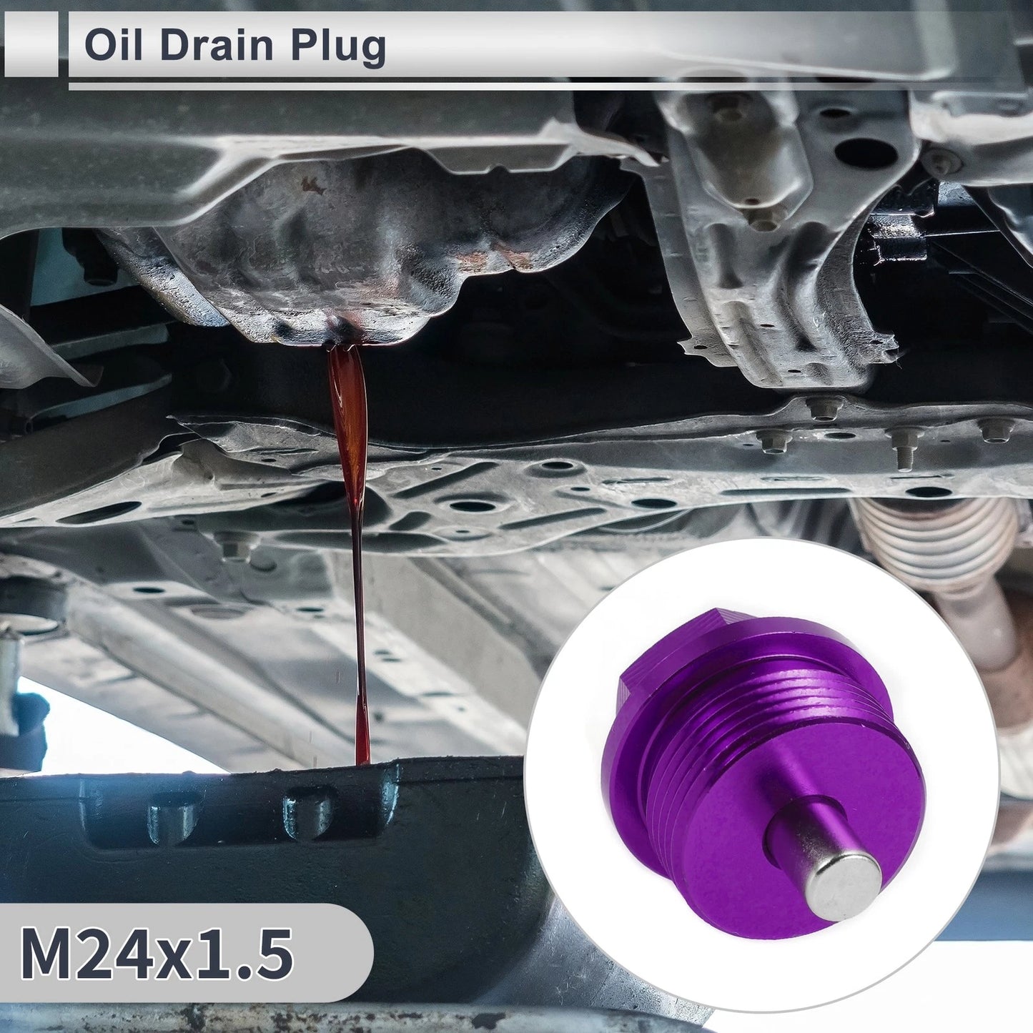 Set of 1 M24x1.5 Engine Oil Drain Plug with Gasket for Car Motorcycle Boat
