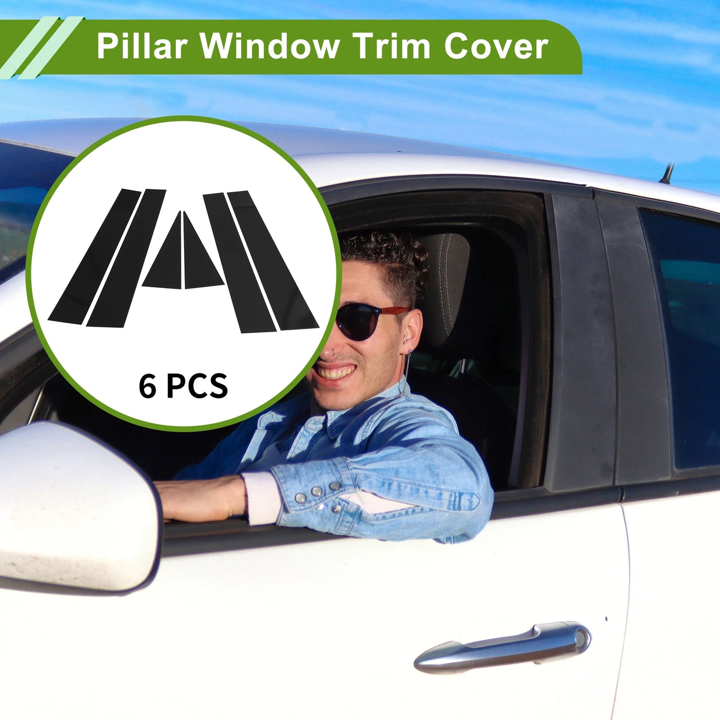 6 Pcs Pillar Window Trim for Chevy Captiva (2006–2015) Black